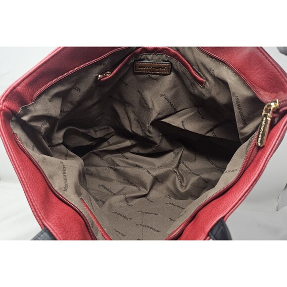 Montana West Faux Leather Oversized Hobo Tote Shoulder Satchel Bag Dahila Red - Picture 7 of 14